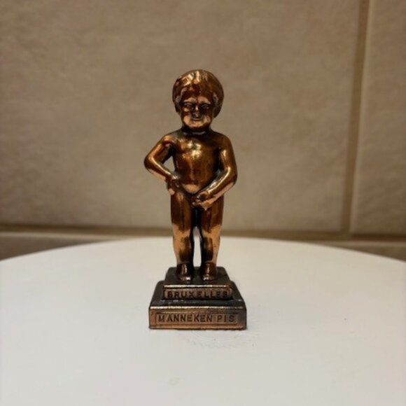 BRUXELLES Brussels Bronze Figurine 'Manneken Pis' - VINTAGE 4" - Picture 1 of 9